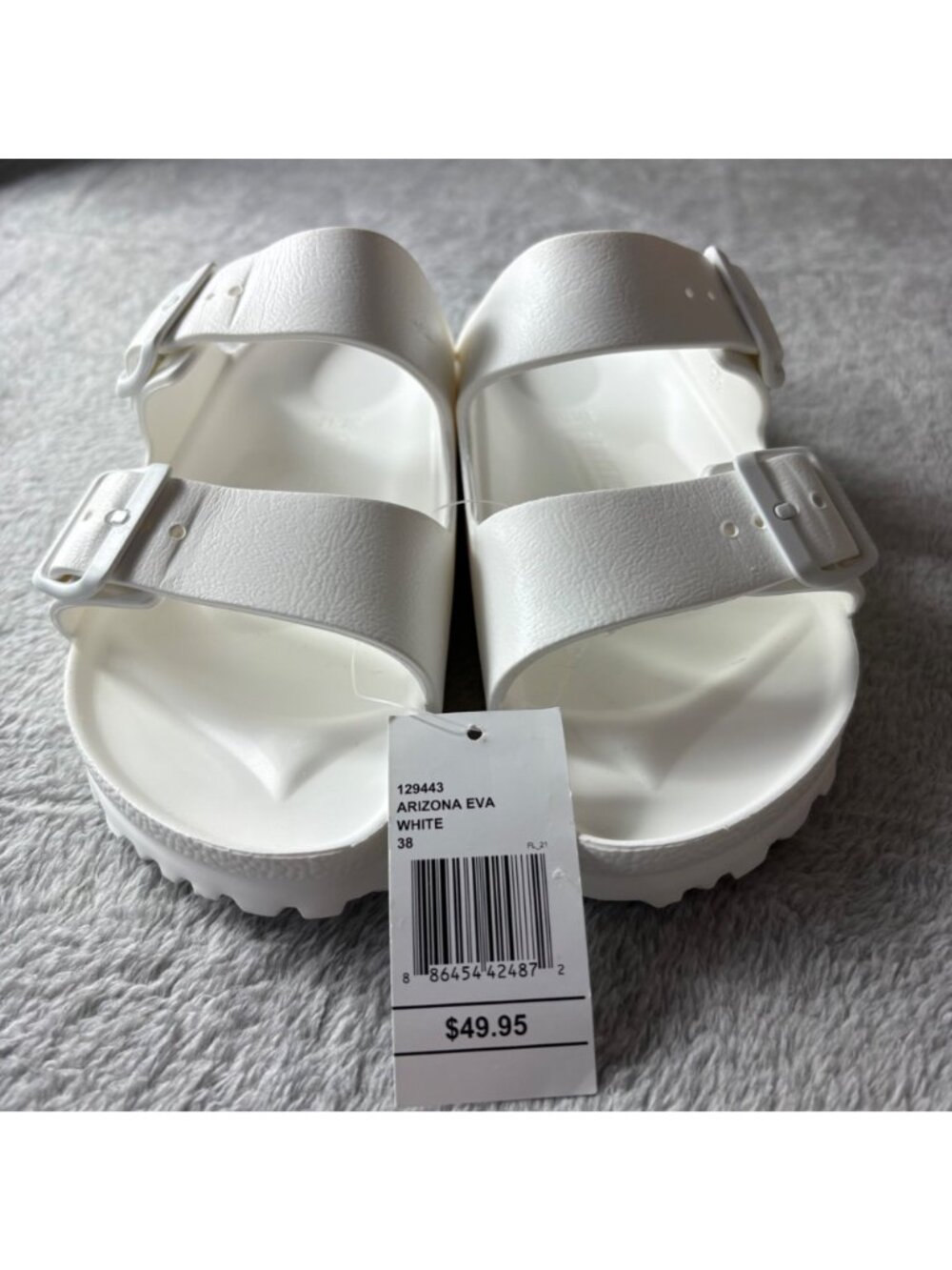 Birkenstock Arizona EVA 38 White New with tags Boho Summer 7.5 8 - Picture 5 of 9